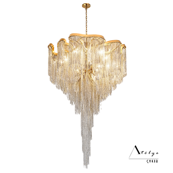 Gold zincirli avize